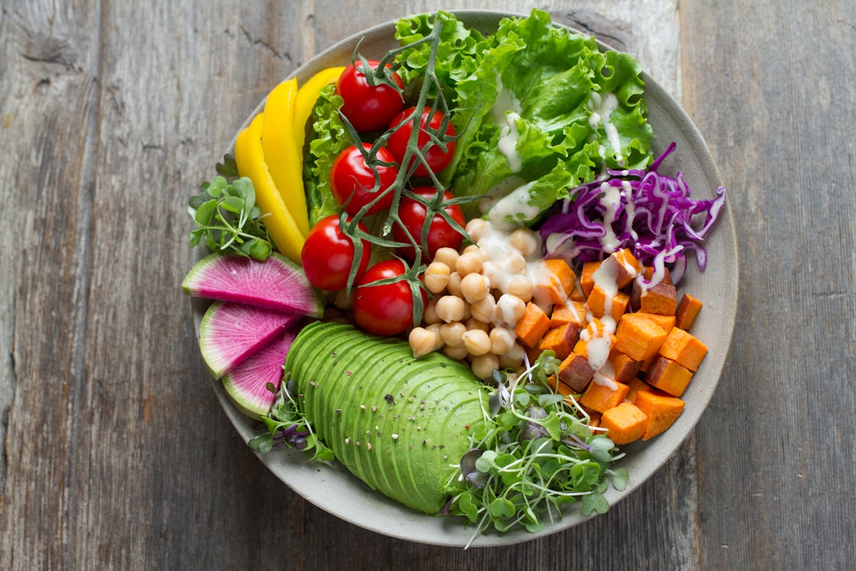 Colorful healthy salad bowl perfect for weight loss